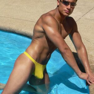 X3D Thong Swimsuit - Yellow - Image 3