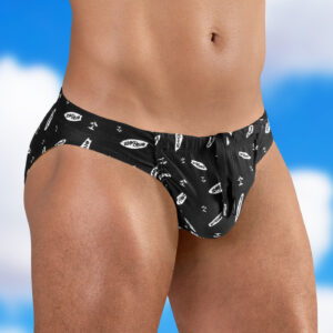 Custom Pouch Swim Bikini - Black/Surfboard - Image 5