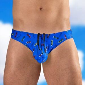 Custom Pouch Swim Bikini - Blue/Summer - Image 2