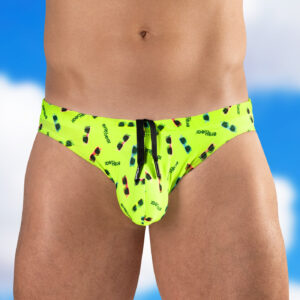 Custom Pouch Swim Bikini - Yellow/Sunglasses - Image 4